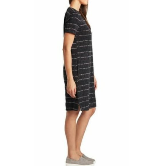 NWT Ellen Tracy Women's V-Notch Black With Gray Contrast Dress Size M $60 X053 - Picture 2 of 3
